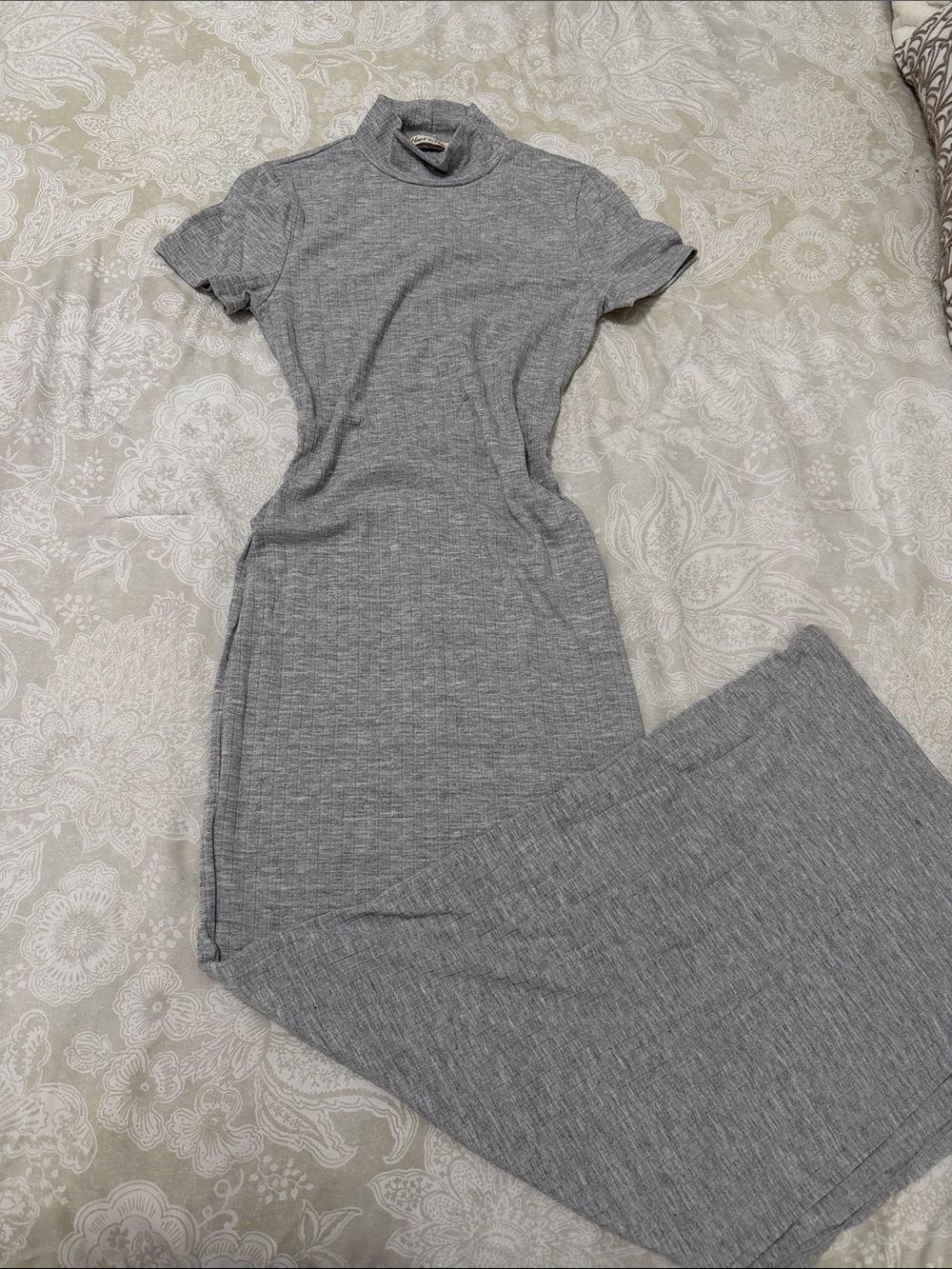 Heather Gray Short-Sleeve Maxi Dress
